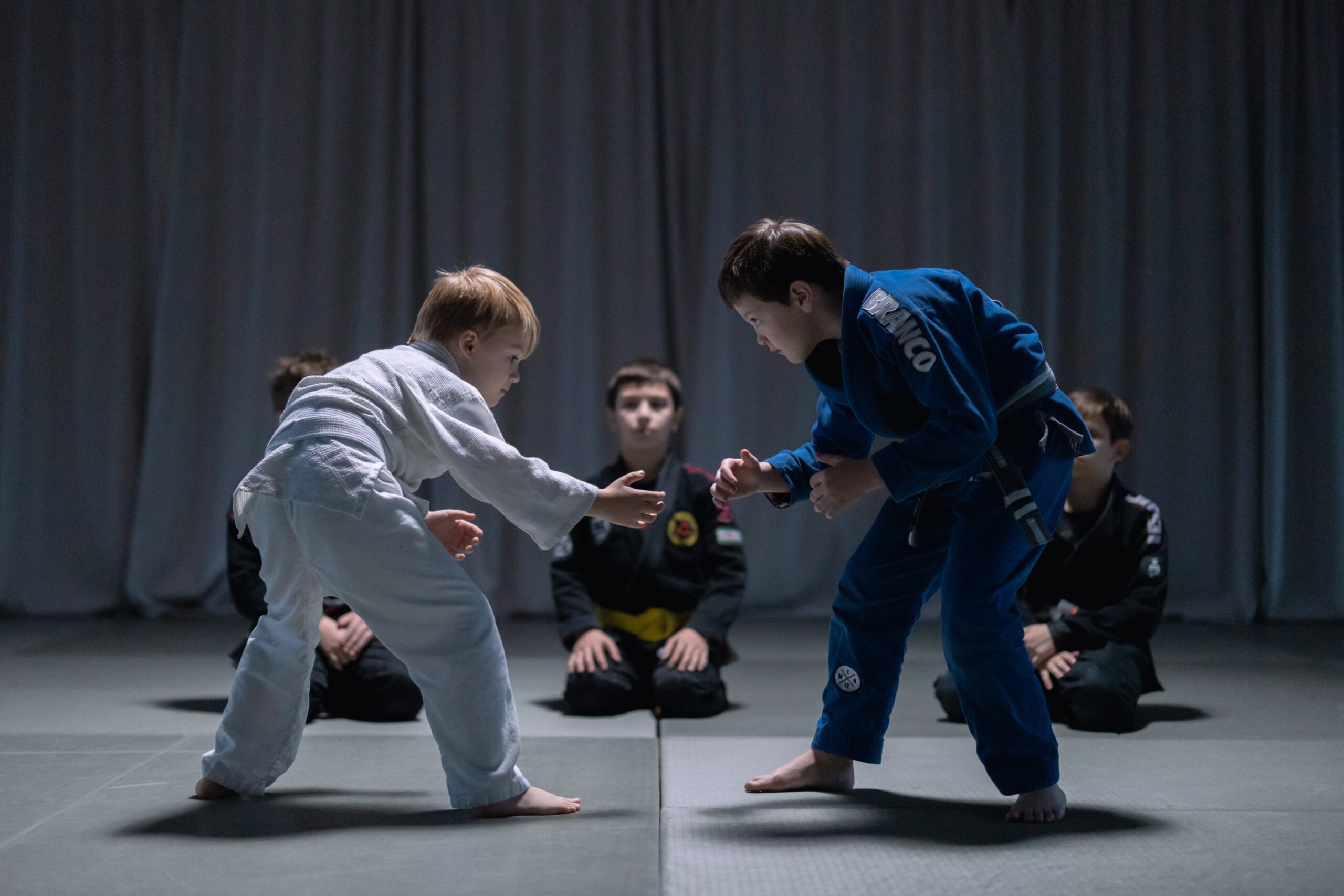 Kids in a Brazilian Jiu Jitsu studio
