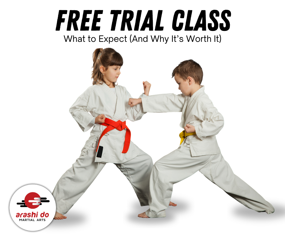 Two kids practicing karate blogs and punches